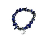 Generico ALCHIMIA - Bracciale LAPISLAZZULO pietre vere naturali con ciondolo OM metallo color argento