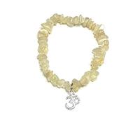 Generico ALCHIMIA - Bracciale PIETRA DI LUNA pietre vere naturali con ciondolo OM metallo color argento