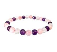 Generico Alchimia- bracciale pietre vere naturali MM.6 Quarzo rosa Ametista Cristallo ialino cristalloterapia
