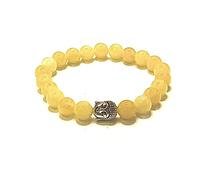 Generico ALCHIMIA - Bracciale unisex Buddha pietre vere naturali mm.8 (CALCITE GIALLA)