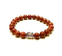 Generico ALCHIMIA - Bracciale unisex Buddha pietre vere naturali mm.8 (DIASPRO ROSSO)