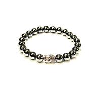 Generico ALCHIMIA - Bracciale unisex Buddha pietre vere naturali mm.8 (EMATITE)