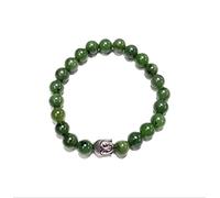 Generico ALCHIMIA - Bracciale unisex Buddha pietre vere naturali mm.8 (GIADA VERDE)