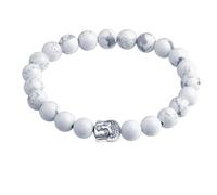 Generico ALCHIMIA - Bracciale unisex Buddha pietre vere naturali mm.8 (HOWLITE)