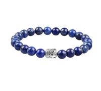 Generico ALCHIMIA - Bracciale unisex Buddha pietre vere naturali mm.8 (LAPISLAZZULO)