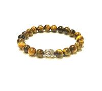 Generico ALCHIMIA - Bracciale unisex Buddha pietre vere naturali mm.8 (OCCHIO DI TIGRE)