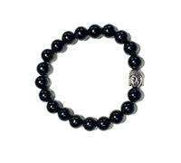 Generico ALCHIMIA - Bracciale unisex Buddha pietre vere naturali mm.8 (OSSIDIANA NERA)