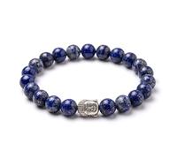 Generico ALCHIMIA - Bracciale Zen con Buddha e Pietre Naturali Vere - Elegante, Anallergico, Nickel Free Energia Positiva Protezione