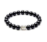 Generico ALCHIMIA - Bracciale Zen con Buddha e Pietre Naturali Vere - Elegante, Anallergico, Nickel Free Energia Positiva Protezione