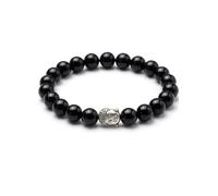 Generico ALCHIMIA - Bracciale Zen con Buddha e Pietre Naturali Vere - Elegante, Anallergico, Nickel Free Energia Positiva Protezione