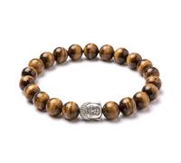 Generico ALCHIMIA - Bracciale Zen con Buddha e Pietre Naturali Vere - Elegante, Anallergico, Nickel Free Energia Positiva Protezione