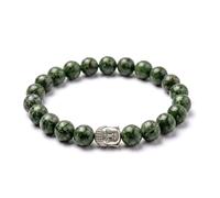 Generico ALCHIMIA - Bracciale Zen con Buddha e Pietre Naturali Vere - Elegante, Anallergico, Nickel Free Energia Positiva Protezione