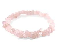 Generico ALCHIMIA - Bracciali chip vera pietra naturale elastico Quarzo rosa