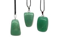 Generico ALCHIMIA- Collana cordino cerato regolabile con ciondolo vera pietra naturale (Avventurina)