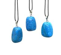 Generico ALCHIMIA- Collana cordino cerato regolabile con ciondolo vera pietra naturale (Howlite turchese)