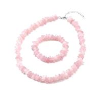 Generico ALCHIMIA - Collana e Bracciale con Pietre Naturali Chip Vere - Set Gioielli Donna in Pietre Dure Naturali -