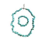 Generico ALCHIMIA - Set collana e bracciale chip Howlite turchese