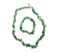 Generico ALCHIMIA - Set collana e bracciale elastico chip in Avventurina