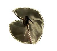 Generico Ali di danza del ventre professionali a LED - Ali luminose divise con luce fluorescente gialla per adulti