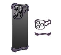 Generico Alloy Armor Bumper Case for iPhone 16/15/14/13/12 Promax, Frameless Alloy Armor Phone Case, The Ultimate Minimalist Case for iPhone (for iPhone 14Promax,Purple)