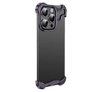Generico Alloy Armor Bumper Case for Iphone 16 Pro Max, 16/15/14/13/12 Series, Titanium Alloyarmor Premium Frameless Case, Minimalist Unique Case (for iphone 13,Purple)