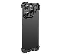 Generico Alloy Armor Bumper Case for Iphone 16 Pro Max, 16/15/14/13/12 Series, Titanium Alloyarmor Premium Frameless Case, Minimalist Unique Case (for iphone 15 pro,Black)