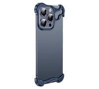 Generico Alloy Armor Bumper Case for Iphone 16 Pro Max, 16/15/14/13/12 Series, Titanium Alloyarmor Premium Frameless Case, Minimalist Unique Case (for iphone 15 pro max,Blue)