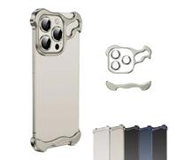 Generico Alloy Armor Bumper Case for Iphone, Minimalist Unique Titanium Alloyarmor Premium Frameless Case, for Iphone 16/15/14/13/12 Promax (14plus,Gray)