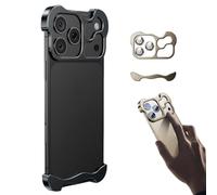 Generico Alloy Armor Bumper Case, Frameless Designed for iPhone 17 Pro Max with Camera Lens Protector, 16/15/14 Series, Minimalist Protective Shock Absorption Easy Fit (Black,For iPhone17Air)