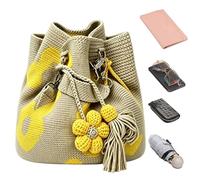 Generico All'uncinetto - Borse All'uncinetto Per Donna | Con Nappe Floreali 3D | Da Donna In Maglia Cava | Per Donne, Mamme, Mogli, Viaggiatori, Al Mare, In Piscina, Shopping, Picnic, Concert