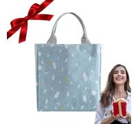 Generico Almuerzo Térmica - Tote Aislante Con Cierre Cordón | Algodón Lino Portátil Camping Viaje Escuela Picnic Mujer Hombre Comida Refrigerada Práctica