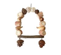 generico Altalena per Uccelli Giocattolo da Masticare Gabbia per Uccelli Altalena in Piedi Piccola Gabbia per Uccelli Altalena con pigne Supporto Trespolo per conuro (S)