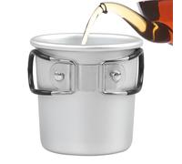 Generico Aluminum Coffee Mug,Aluminum Alloy Water Cup With Folding Handle | 150ml Dishware & Serving Pieces, Outdoor Drinking Cup, Ultra-Light & Compact For Travel, Picnic, Hiking, Backpacking
