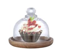 Generico Alzata per Torta Piccola per da Torta con Coperchio A Cupola, Set di Supporti per Dessert in Legno, Snack, Biscotti, Frutta, Cupcake, da Esposizione, Vassoio da Portata per Feste | per L