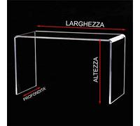 Generico Alzatina alzate Tavolino Espositore in PMMA CRYLUX COLATO personalizzata profondità 15cm Alzata Trasparente Spessore 5mm dolci Cupcake e Banchi Gioielli Vetrine (15, 20)