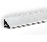 Generico ALZATINA Triangolare per Top Cucina in PVC Rivestita in Alluminio Spazzolato Lunghezza 120 CM Completa di Accessori 1 Angolo Interno - 1 Angolo Esterno - 1 Tappo SX - 1 Tappo DX