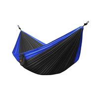 Generico Amaca Doppia, Amaca con Paracadute, Portata 440,92 Libbre, Amaca da Campeggio Allaperto, Amaca Portatile da Riporre (Black)