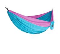 Generico Amaca Portatile da Giardino for Campeggio, Escursionismo e Outdoor, in Tessuto di Nylon for Paracadute, Singola Doppia(Double Blue Pink)