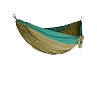Generico Amaca Portatile da Giardino for Campeggio, Escursionismo e Outdoor, in Tessuto di Nylon for Paracadute, Singola Doppia(Single Brown Green)