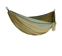 Generico Amaca Portatile da Giardino for Campeggio, Escursionismo e Outdoor, in Tessuto di Nylon for Paracadute, Singola Doppia(Double Brown Green 2)