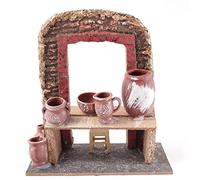 Generico Ambientazione Bancarella Negozi per Presepe Pastori Mestieri Banco dei Venditori per Realizzare Presepi di Natale 15 x 8 x h. 16 cm in resina (Oste)