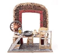 Generico Ambientazione Bancarella Negozi per Presepe Pastori Mestieri Banco dei Venditori per Realizzare Presepi di Natale 15 x 8 x h. 16 cm in resina (Falegname)