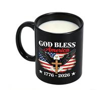 Generico America Freedom Mug - Pottery Beaker, States Chalice for Water Use, Ceramic Drinking Cup with 250th Mark, Kitchen Supply, Historical Tankard for Milk Drink and Social Meeting