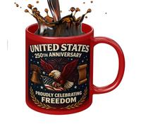 Generico America Mug - Ceramic Material 350ml, Commemorative Mug, Ceramic Coffee, Patriotic Gift | 250th Design, Daily Drinkware For Friend, Family, Dad, Mother, Grandparent, Men, Women