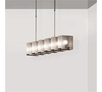 Generico American Ceiling Pendant Light In Frosted Acrylic, Suitable For Dining Room, Lighting, Variable Light, Height-adjustable