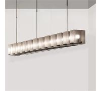 Generico American Ceiling Pendant Light In Frosted Acrylic, Suitable For Dining Room, Lighting, Variable Light, Height-adjustable