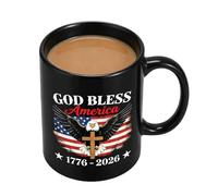 Generico American Flag Coffee Mug - 350ml Commemorative Patriotic Ceramic Drinkware | 250th America Mug Drinking Cup | for Tea Water Milk Home Office Soldier Adults Family Celebration Party