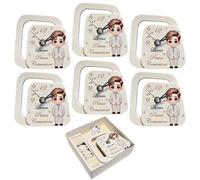Generico Ametista Regali Bomboniere Set 6 Orologi Prima Comunione Maschio 11,5x11cm - Completi di Scatole, nastri in organza, confetti senza glutine e bigliettini personalizzati
