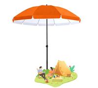 Generico Ampio Ombrellone da Spiaggia per Esterni con Altezza Regolabile | Protezione UV UPF 50+ | Ombrellone da Giardino Portatile per Giardino, Campeggio E Cortile(Orange,280cm/9.1ft)