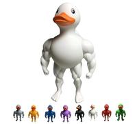 Generico Anatra Muscolosa Forte - Il Fratello Palestrato Del Mondo Delle Anatre, Divertente Statuetta di Anatra Muscolosa per La Casa, Oggetto da Collezione da Scrivania a Tema Palestra(White)